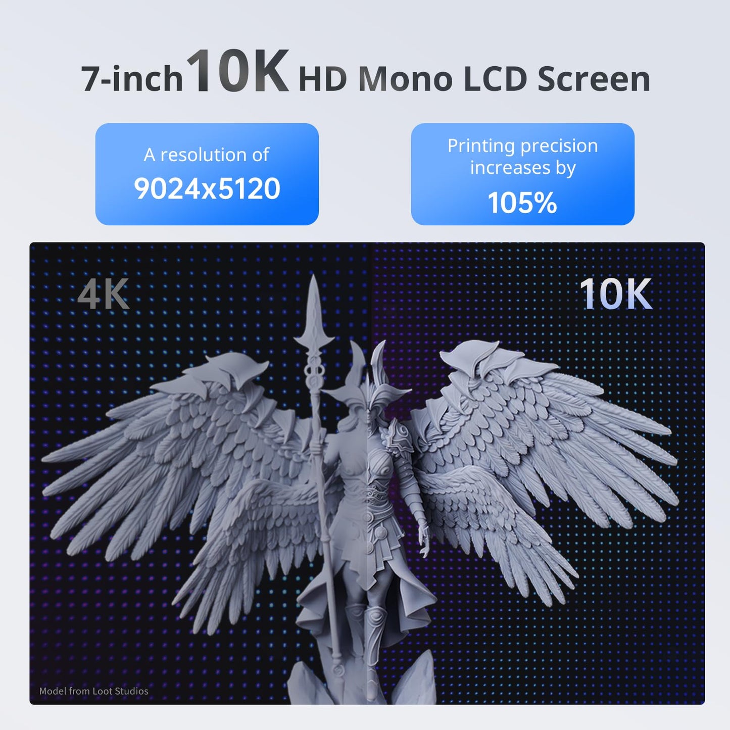 ANYCUBIC Photon Mono 4 Resin 3D Printer, 7'' 10K Mono LCD Screen Resin Printer with Upgraded LighTurbo Matrix and Printing Platform, Large Printing Size of 6.04''x3.42''x6.49''