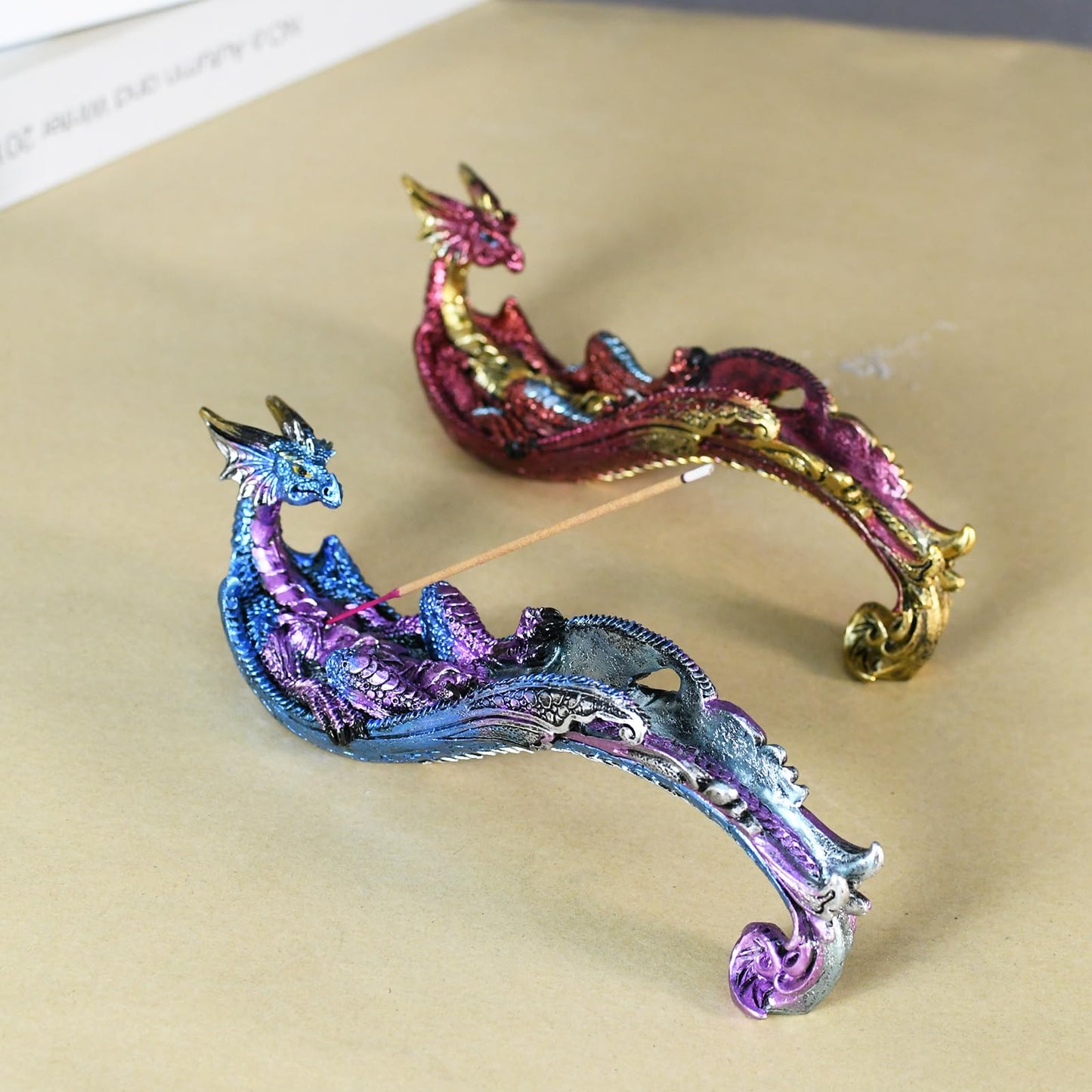 KalyZ@rts Dragon Statue Incense Burner, Incense Holder for Sticks, Incense Stick Holder, Incense Stick Stand for Home Decor (Blue Dragon)