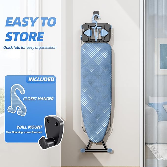 KINGBOARD Ironing Board, Compact Iron Board Full Size
