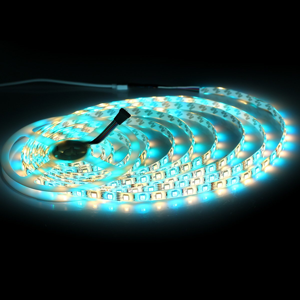 SUPERNIGHT RGBWW LED Strip Light IP65 Waterproof RGB Color Changing Rope Lighting with Warm White 3500K Color 16.4ft 300leds 5050 Tape Light (RGB + Warm White)