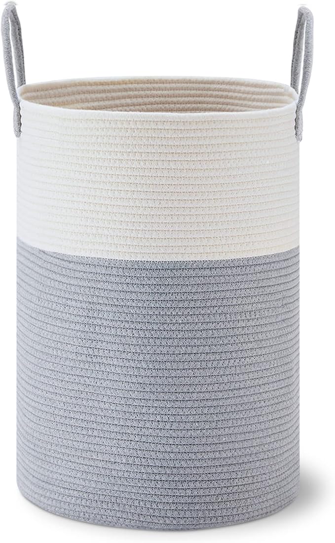 VIPOSCO Large Laundry Hamper, Tall Woven Rope Storage Basket