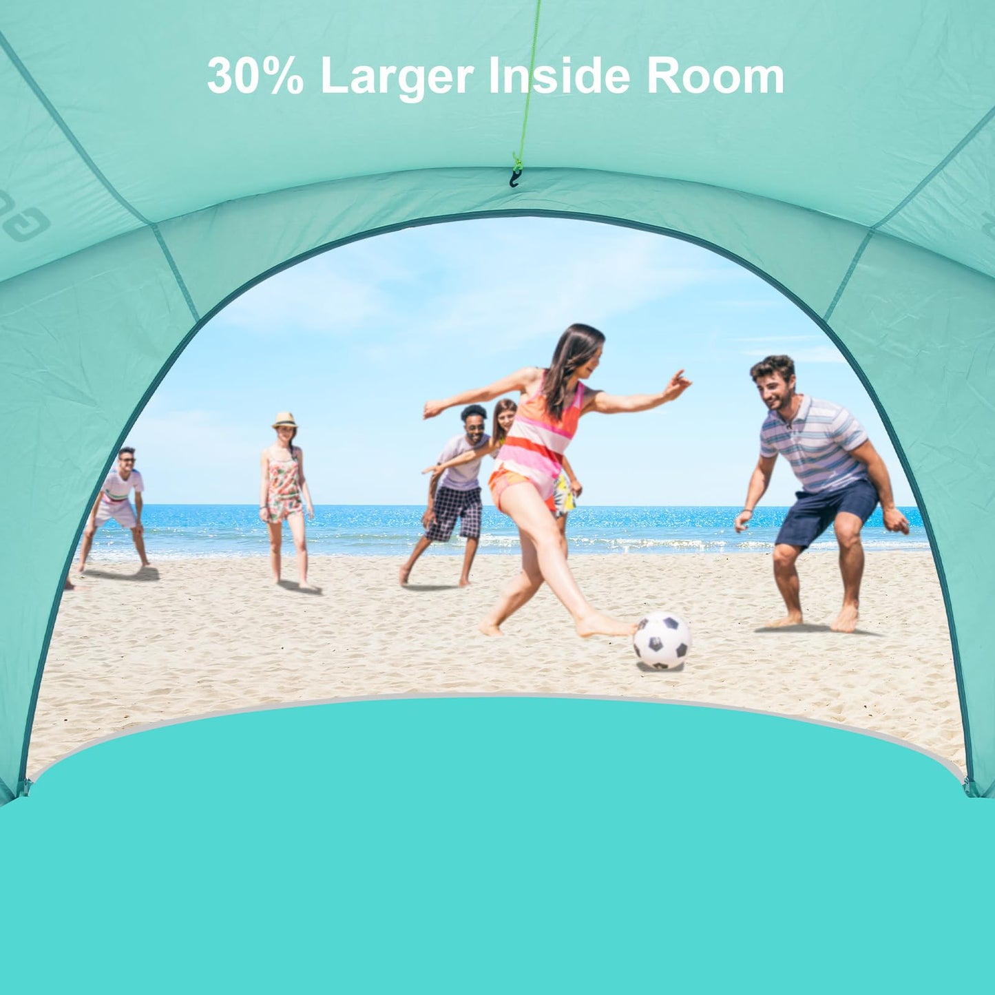 Gorich Beach Tent Sun Shelter with UPF50+ UV Protection for 3/4-5/6-7 Person, Lightweight & Portable Beach Shade Canopy with 2 Zippered Doors, Easy Setup Family Beach Umbrella