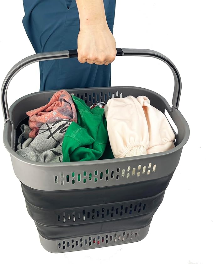 SAMMART 38L Collapsible Plastic Laundry Basket