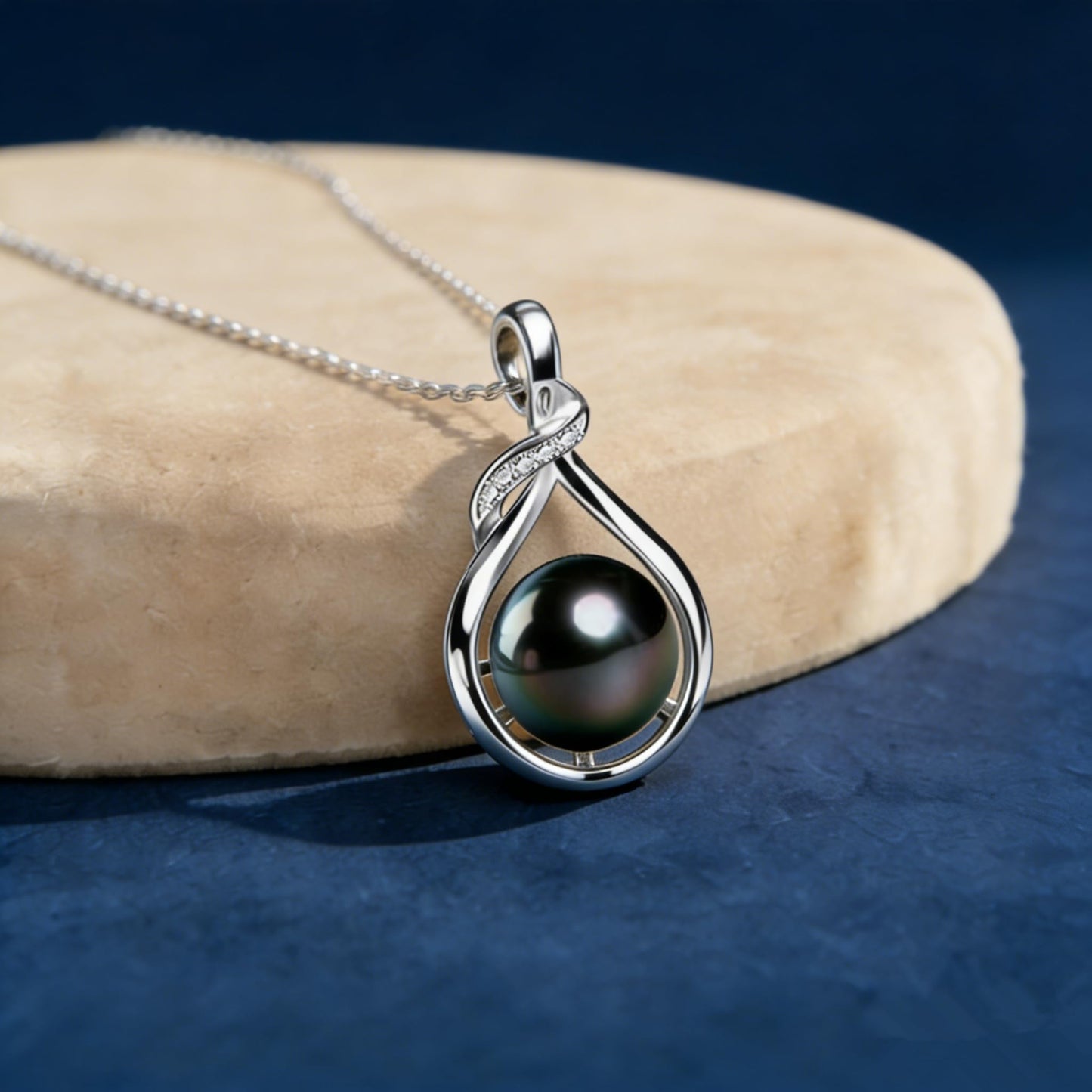 Gift for Wife Women Tahitian Black Pearl Necklace Colorful S925 Sterling Silver Anniversary Birthday Wedding Mother's Day Gift for Wife Lady Mom Girlfriend Daughter Adjustable Chain