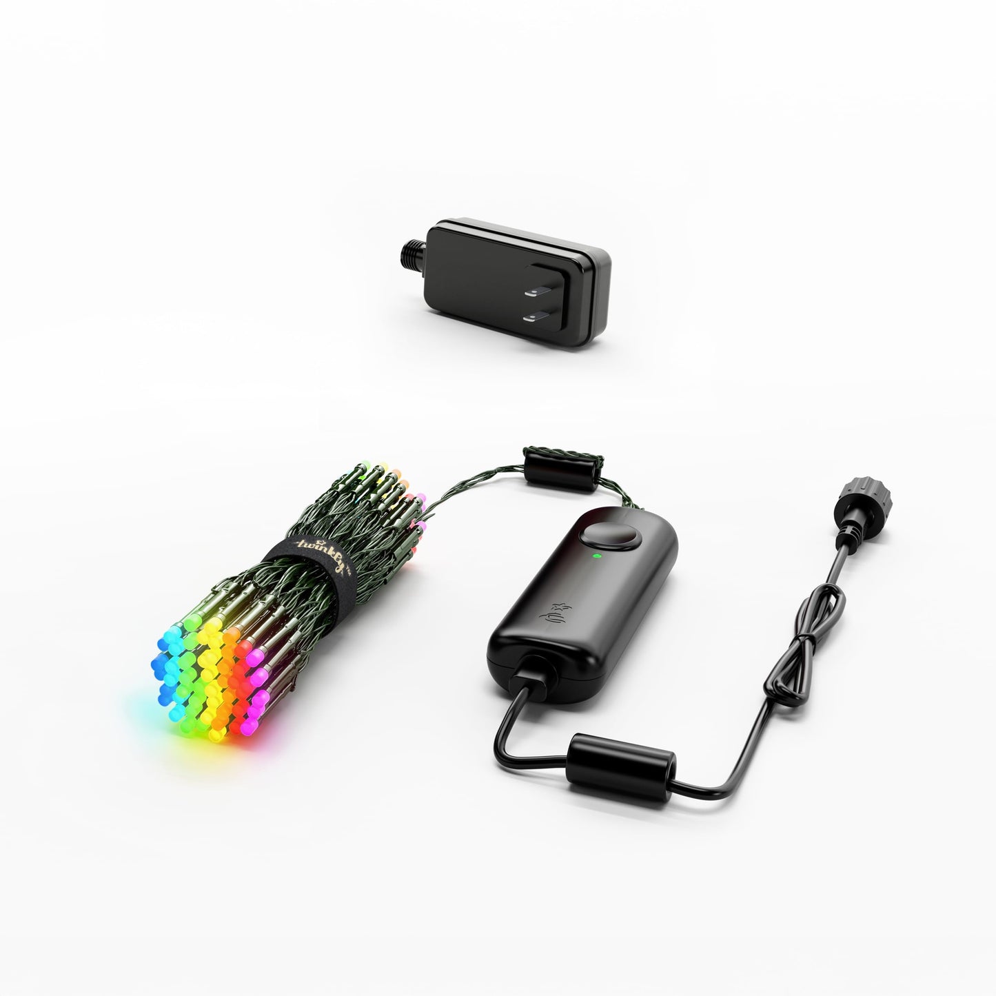 Twinkly Strings 100 LED RGB, LED Light String for in- and Outdoor, Smart LED Lights, Mappable LEDs, Compatible with Alexa and Google Home, IP44, Controlled by App, Green Wire, 8m