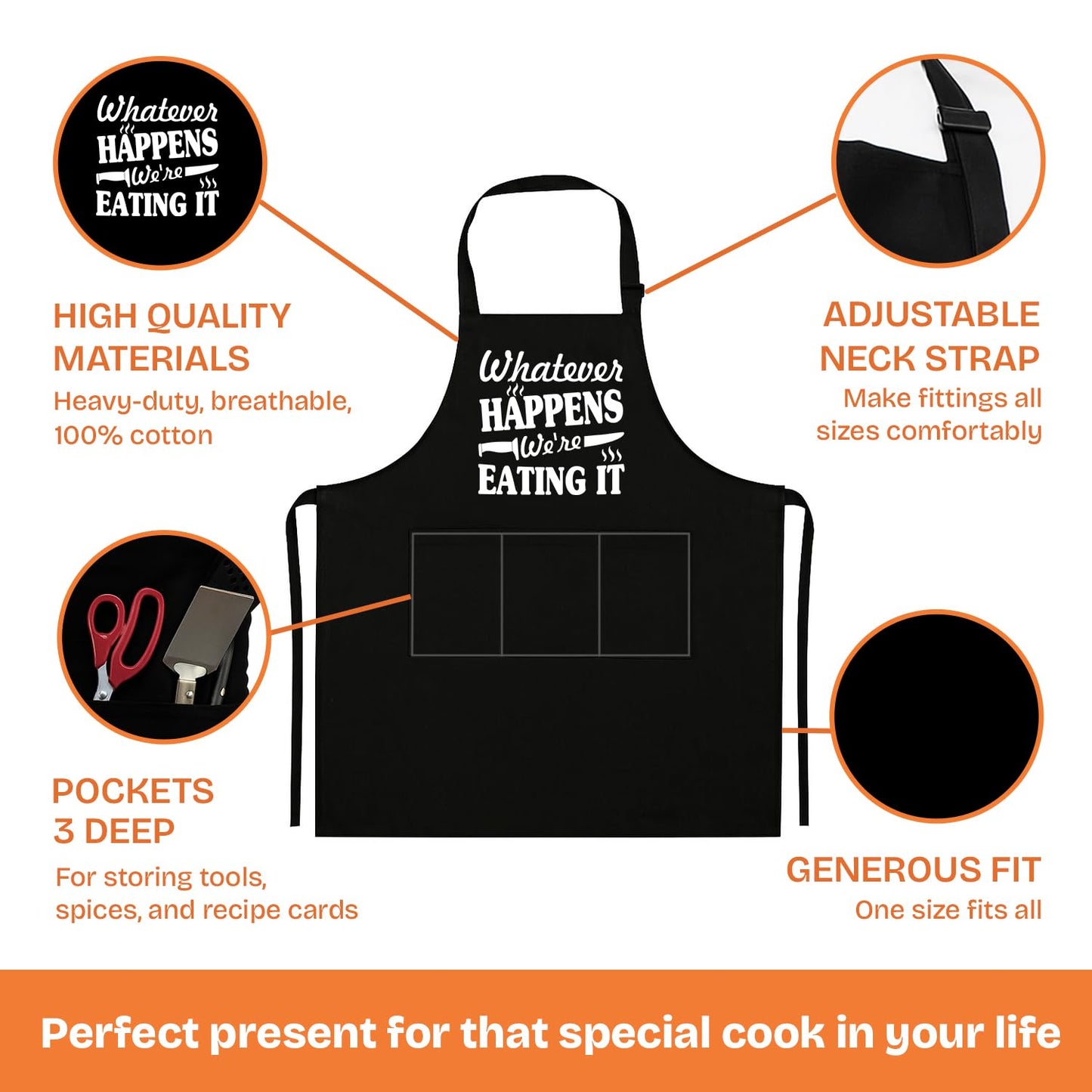 NewEleven Christmas Gift For Men, Dad, Husband, Him - Aprons For Men With Pockets - Funny Gifts For Men, Dad, Husband, Boyfriend, Him, Brother, Uncle - Grill Cooking BBQ Kitchen Chef Apron