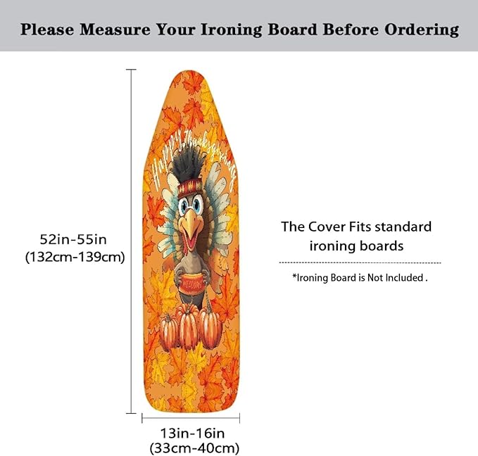 ZDCUSTOM Autumn Fall Ironing Board Cover 13x52 Inch Standard Ironing Board Cover