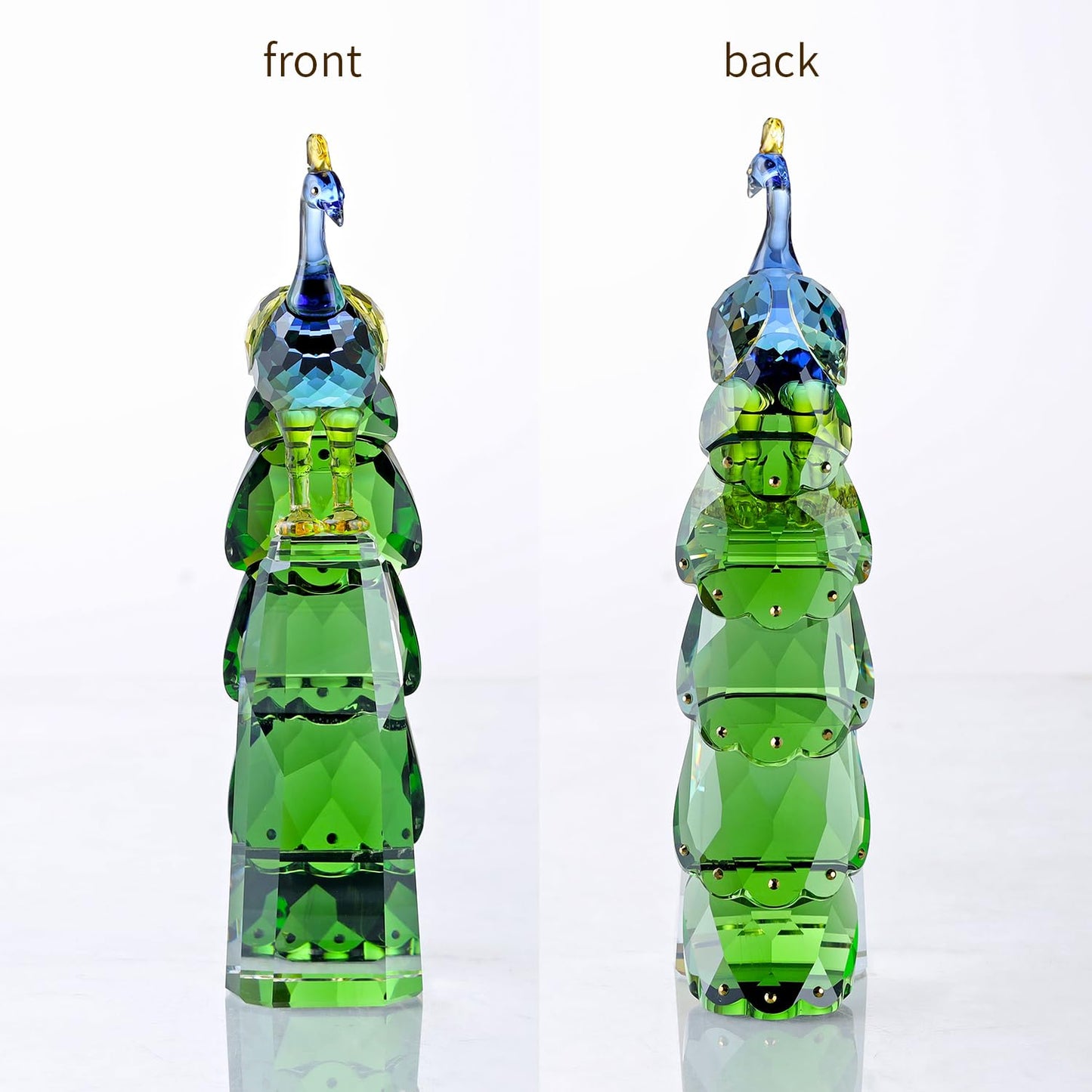 DOJOZ Crystal Peacock Figurine Handmade Art Animal Home Decor Statue Home Decoration