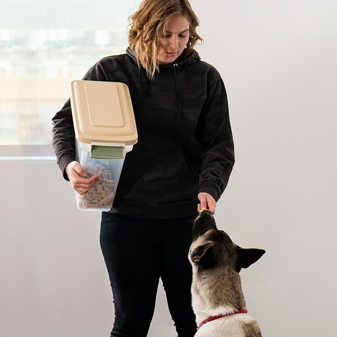 IRIS USA Dog Food Storage Container, Airtight Lid, Versatile Pet Food Bin