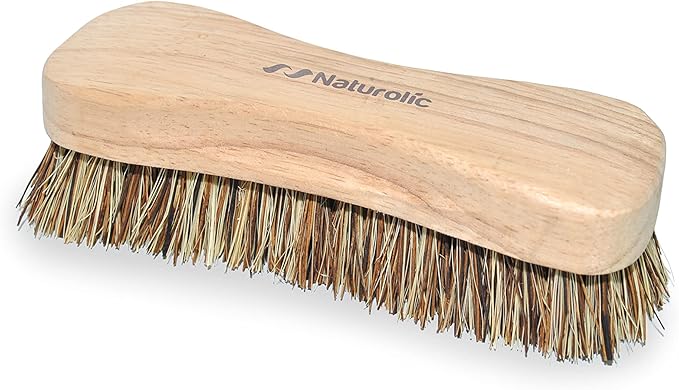 All-Natural Wooden Scrub Brush | Wooden Handle | Palmyra Bristle Brush