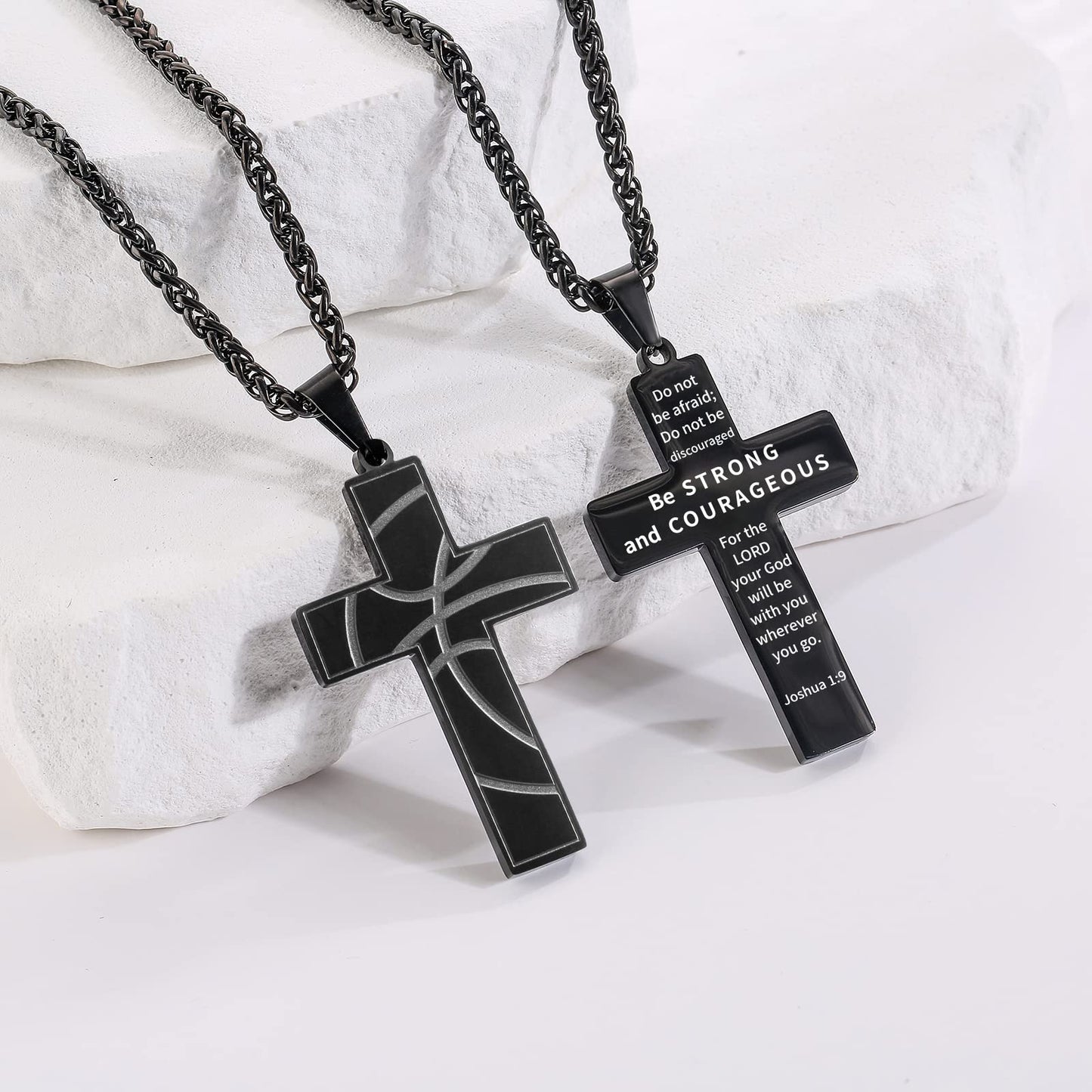 GLITTO Basketball Cross Necklace for Boys Men Christian Religious Chain Baptism First Communion Confirmation Jewelry Graduation Gifts Teenage Teen Kids Age Accessories Stuff