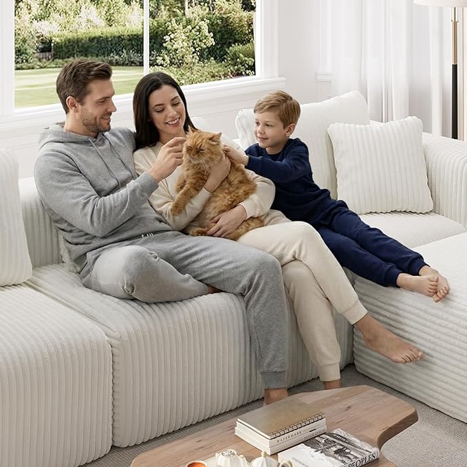 Novilla 141" Modular Sectional Sofa, Modern Cloud Sectional Couch