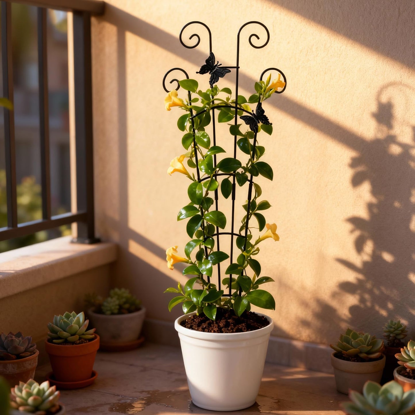 Trellis for Climbing Plants Indoor 4 Pack 30 Inch,Rustproof Metal Garden Trellis for Potted Plants,Sturdy Houseplant Support Indoor Outdoor for Ivy Pothos Monstera Hoya Flower Vine 