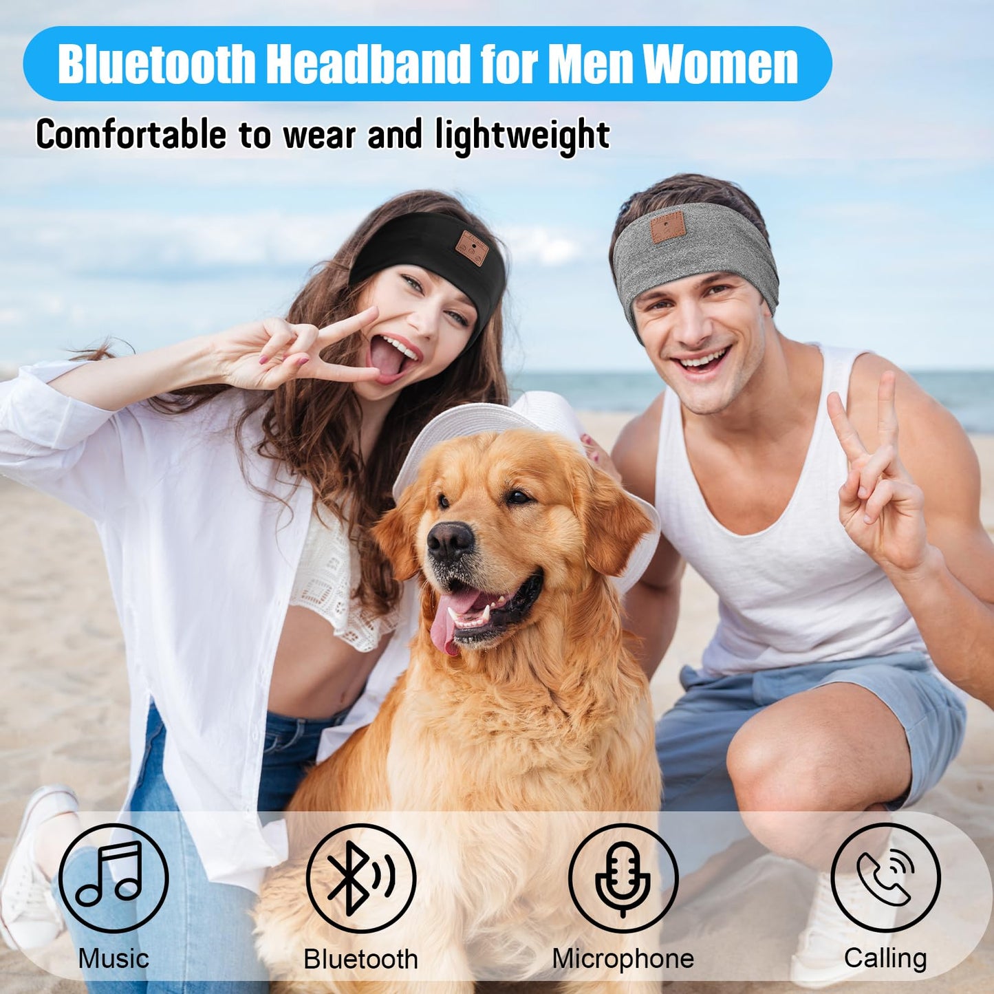 2-Pack Sleeping Headphones Wireless Bluetooth 5.4, Headband Headphones with Ultra-Thin Speakers, Bluetooth Headband for Side Sleepers, Running, Workout, Insomniac, Travel, Meditation(Black&Grey)