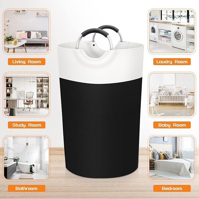 BlissTotes 90L Laundry Basket, Freestanding Laundry Hamper, Collapsible Dirty