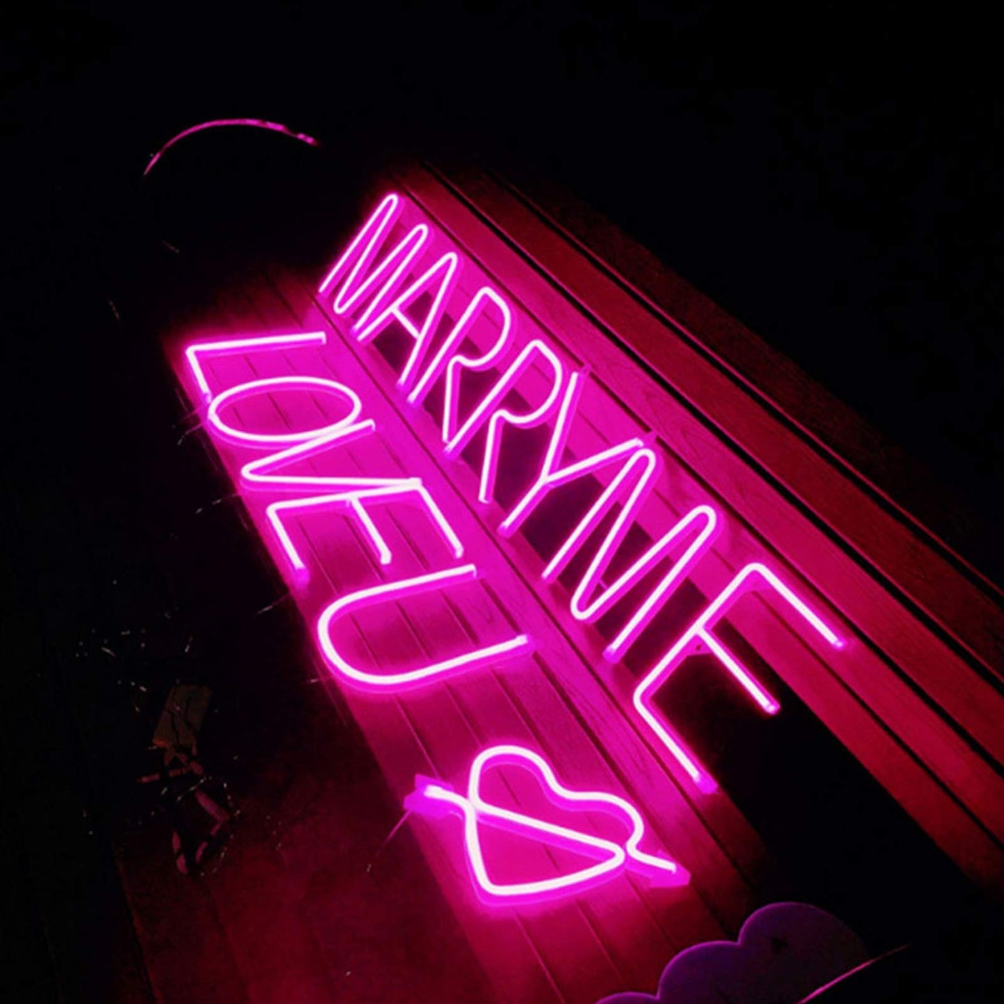 ENUOLI Neon Signs, Light Up Letters Marquee With Pink Lights for Wall Decor, Christmas Party, Bar Decorations, Wedding, Birthday (S)