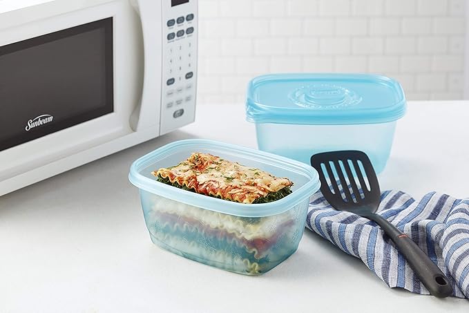 Gladware Freezerware Food Storage Containers, Large Rectangle Holds 64 Ounces
