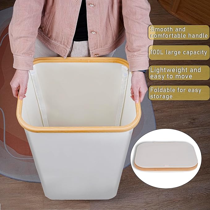 Laundry Basket with Wheels, 100L Hampers