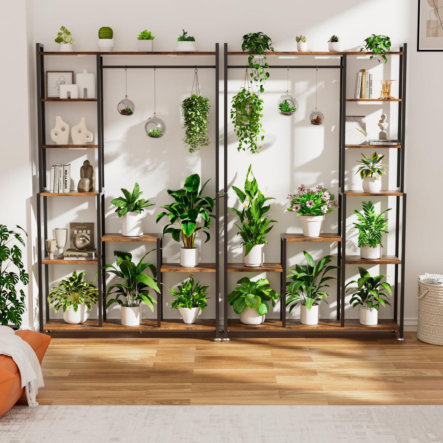 CODACE Plant Stand Indoor with Grow Light - 71 Inches Tall Plant Shelf, 8 Tiered Large Metal Plant Stand, Square Flower Stand Display Rack for Living Room, Balcony, Patio, Garden