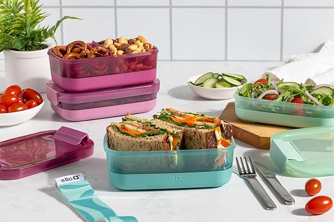 Ello 2-Pack Lunch Stack Plastic Food Storage Container Bento Box