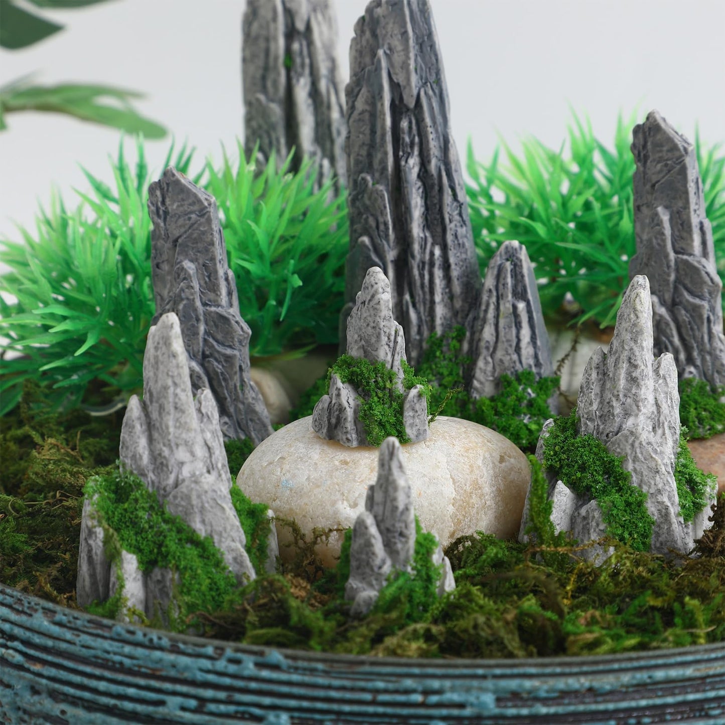 Gatuida 8Pcs Mini Rockery Decor Simulated Rockery Ornaments for Bonsai Micro Landscape Terrarium Decorations Zen Garden Accessories Pot Plant and Moss Display 3.03 X 1.77 X 1.18 in