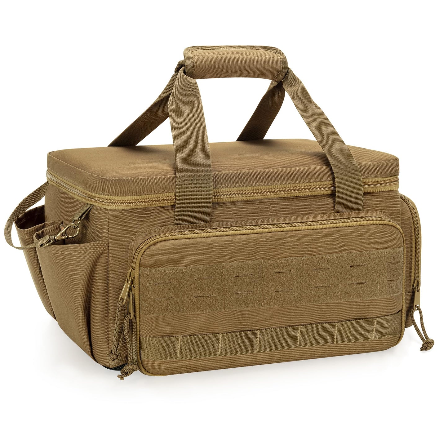 Rexmica 14-Inch Tool Bag with Anti-friction Bottom, Hand Tool Storage Organizer for Men, Tactical Range Bag, Multi-purpose Work Tote for Repairman, Carpenters, Handyman, Khaki