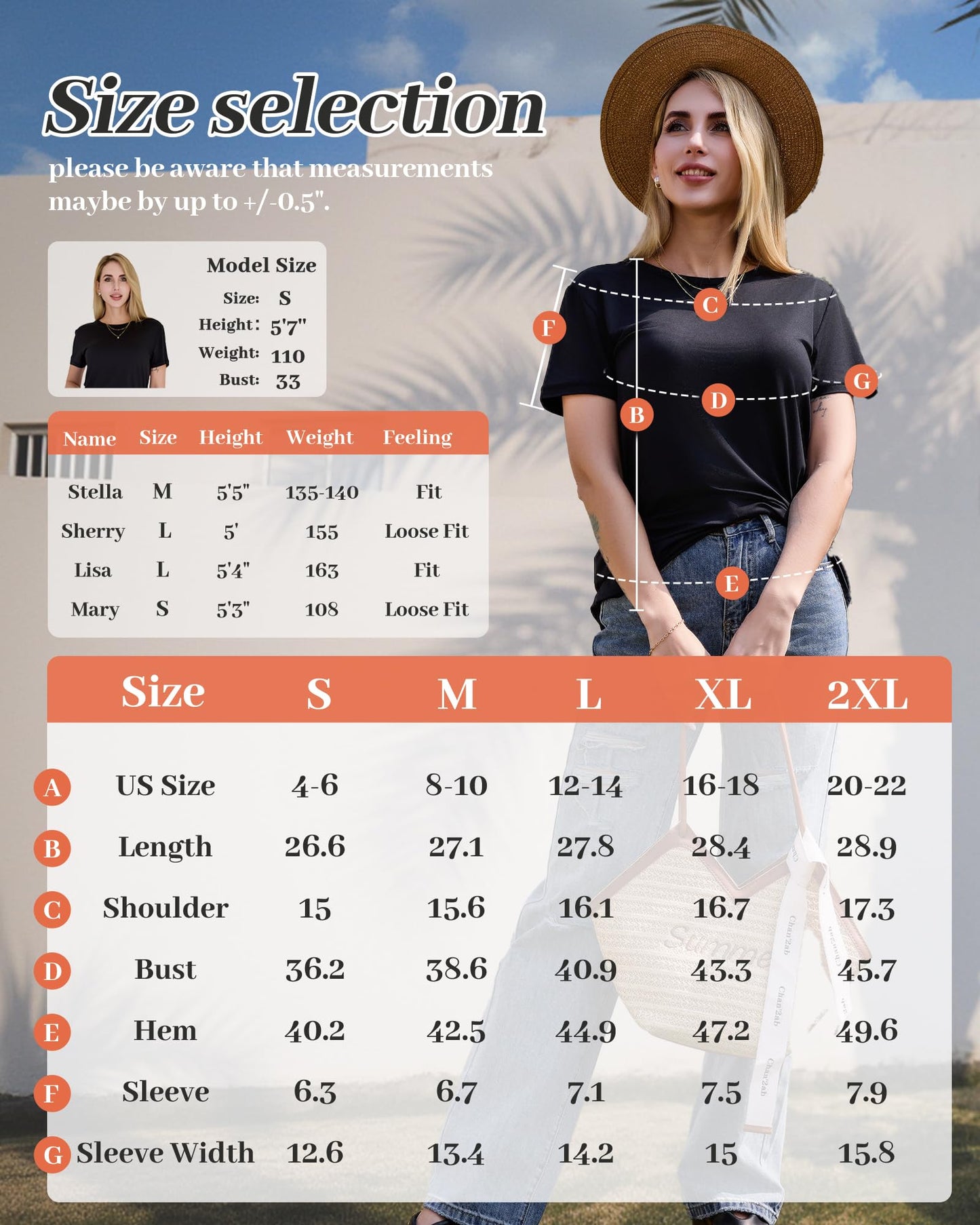 GAYHAY T-Shirts for Women - Black Short Sleeve Basic Tees Soft Crew Neck Trendy Summer Tops for Casual Vacation 2025