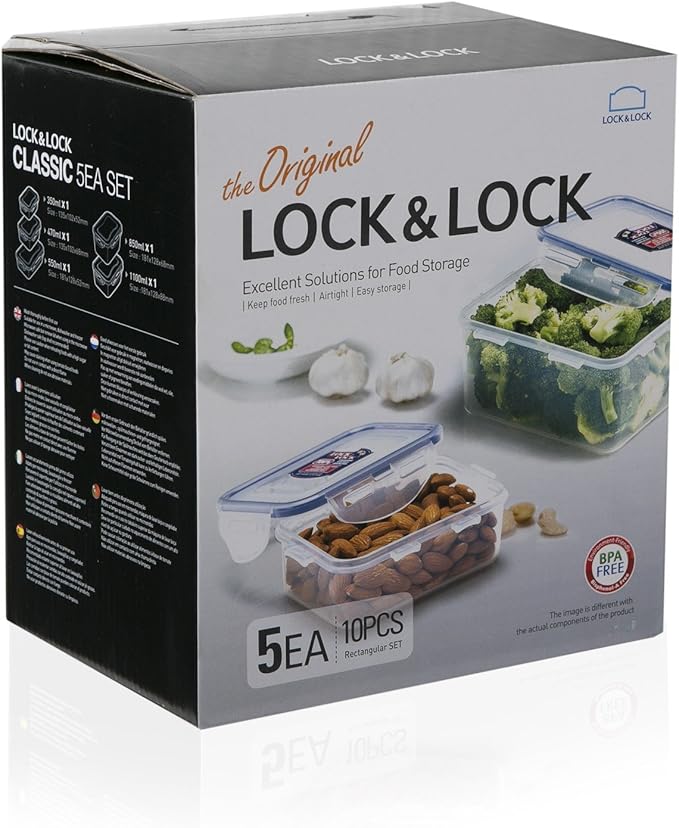 LocknLock Easy Essentials Food Storage lids/Airtight containers, BPA Free