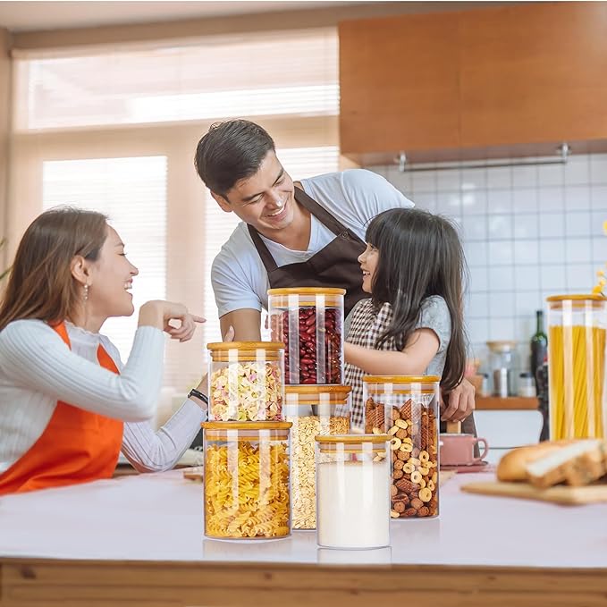 Vtopmart Glass Food Storage Jars, 7 Pack Kitchen Containers