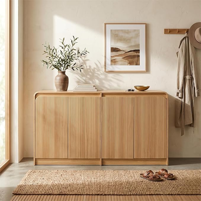 FURSUN 61" Modern Fluted Sideboard