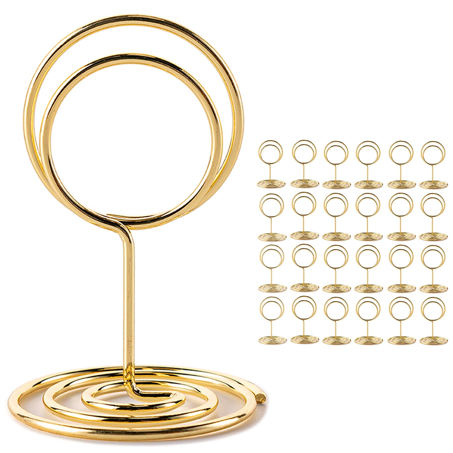 26Pcs Table Number Holders, Place Card Holders, Wire Picture Holders, Small Table Card Holders, Photo Holders for Centerpieces, Wedding Reception, Party, Birthday (Gold)