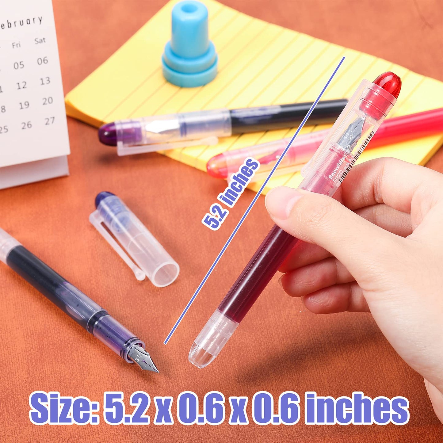12 Pieces Disposable Fountain Pens, Quick-Drying Ink Pen, Smooth-Writing Multicolor Art Supplies for Sketching, Journaling, Calligraphy and Doodling (Mixed Colors)