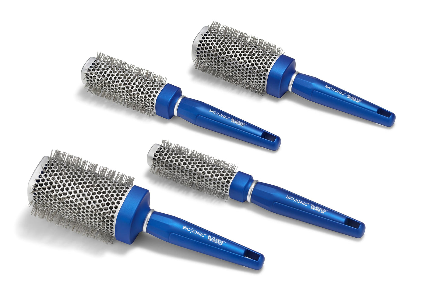 Bio Ionic BlueWave Conditioning Square-Round Brush – Create Volume & Smooth Hair Quickly, Crimped Bristles Add Root Tension, Styling Brush For Bouncy Blowouts, All Hair Types & Textures