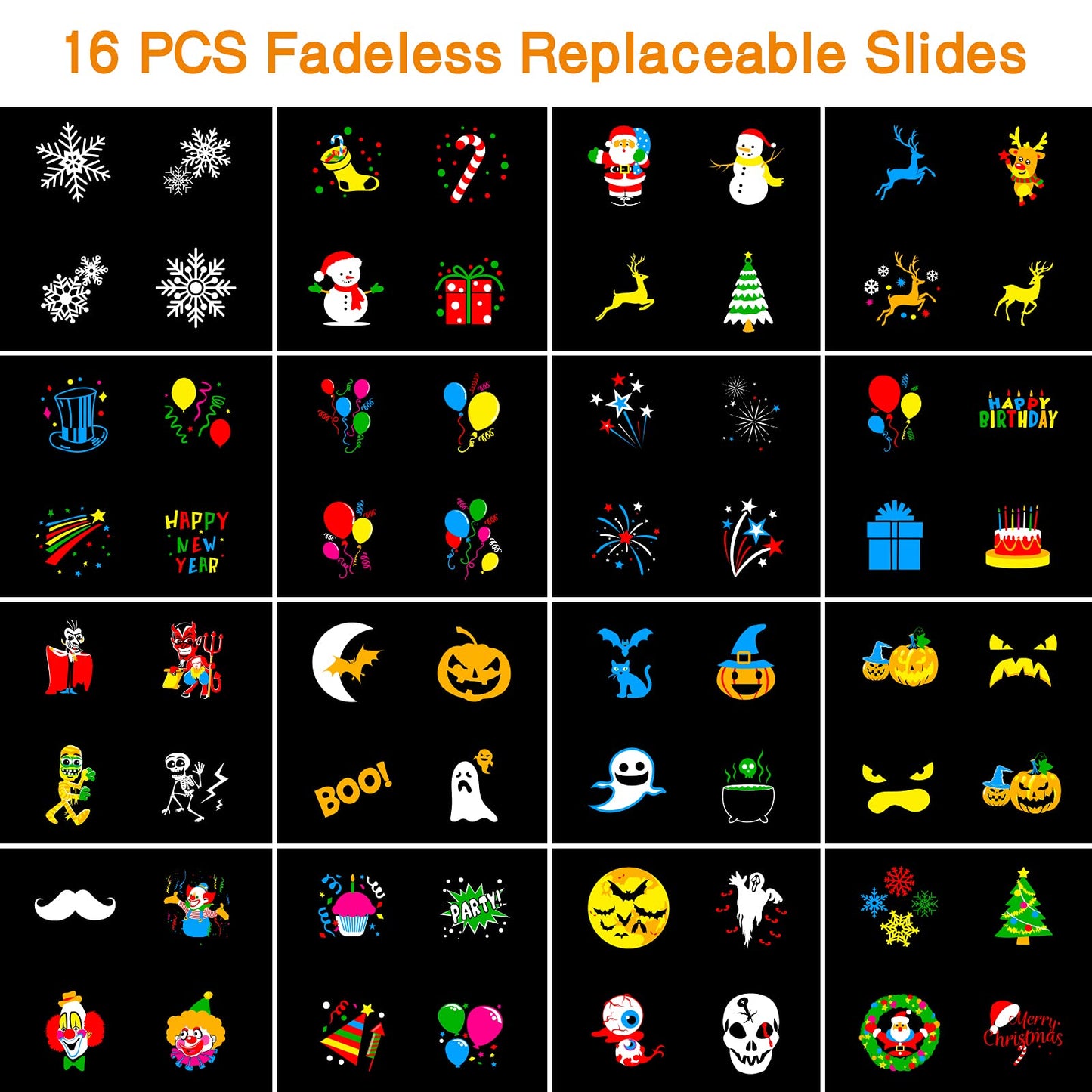 Halloween Decorations,Segotendy Halloween Christmas Projector Lights,64 Patterns LED Xmas Projector Outdoor Indoor,Waterproof Snowflake Projection Light with Remote Control for New Year Party Garden