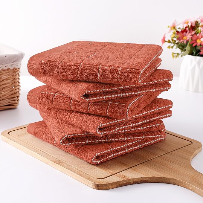 Homaxy 100% Cotton Terry Kitchen Dish Cloths, Ultra Soft and Absorbent Dish