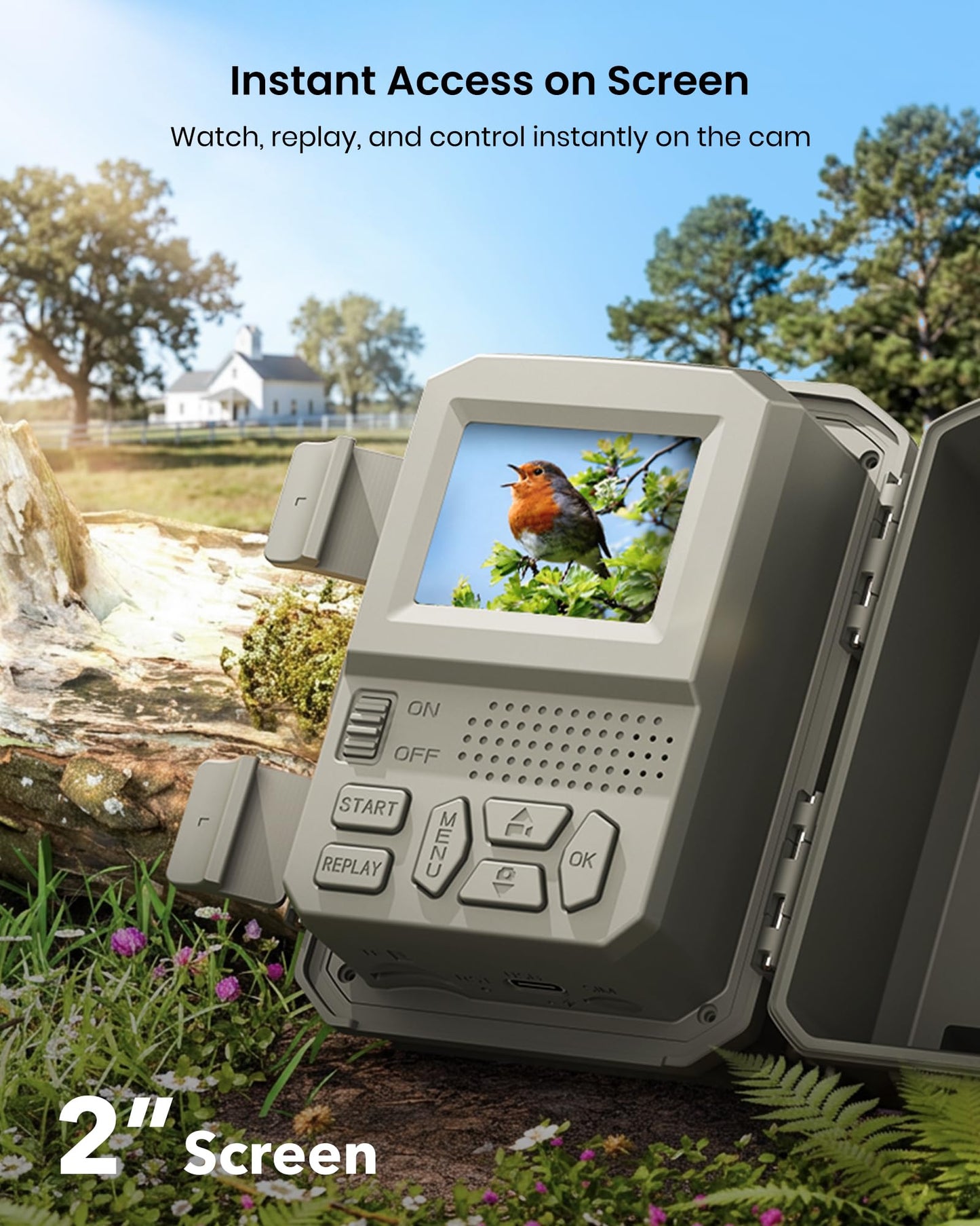 Misstech 4K UHD Solar Trail Camera, Outdoor Wildlife Cameras for Yard Monitoring, 0.1s Fast Motion-Activated to Record, 64MP/4K Clear Night Vision, No Monthly Fee, App Control, IP66, Local Storage