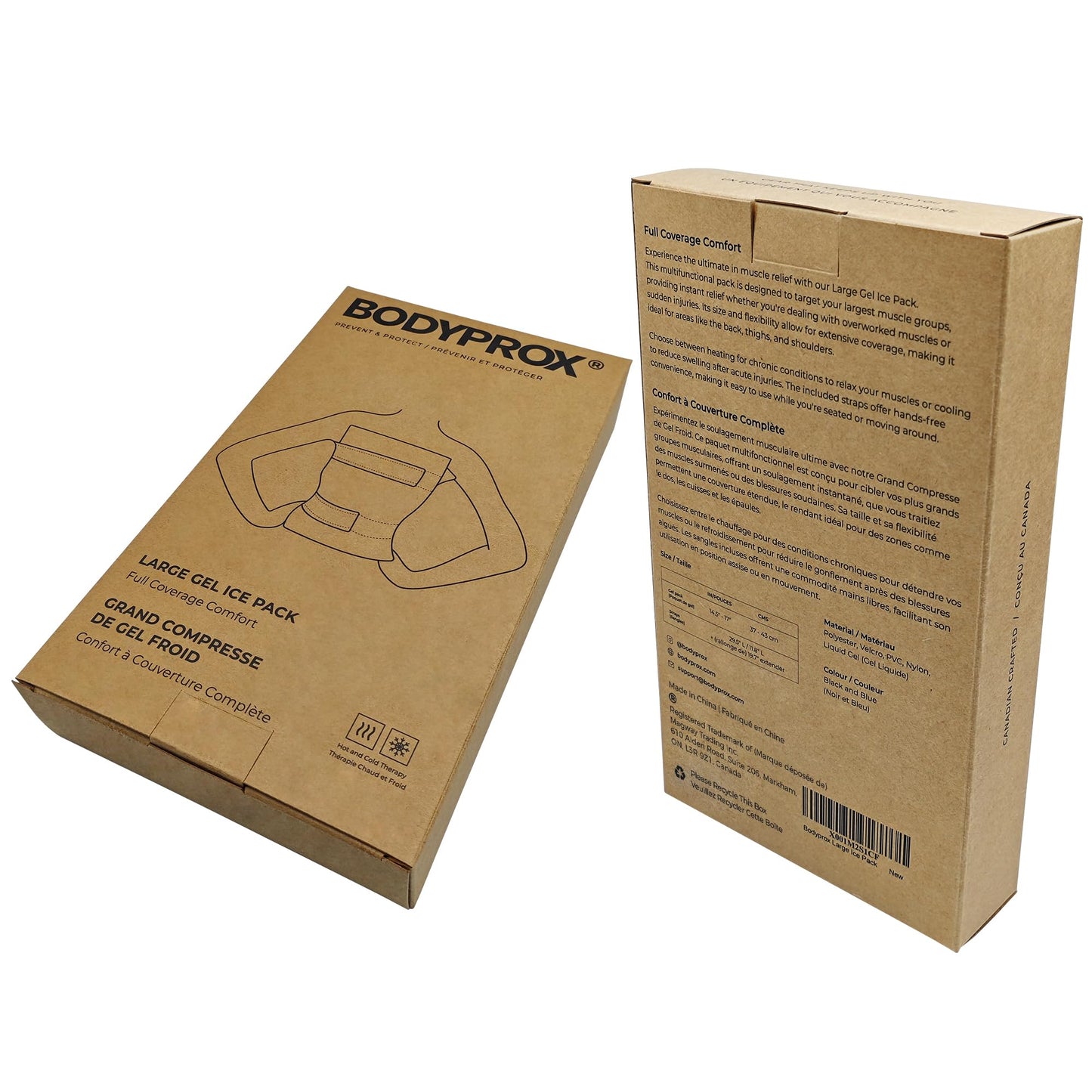 BODYPROX Flexible Large Gel Ice Pack for Shoulders, Arms, Back and Thighs. Hot & Cold Therapy Wrap