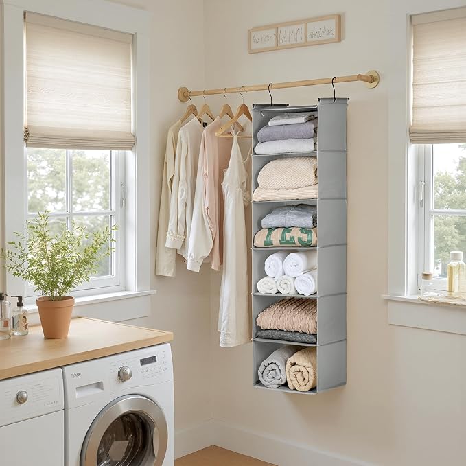 GRANNY SAYS 6 Shelf Hanging Closet Organizers and Storage, Collapsible Closet
