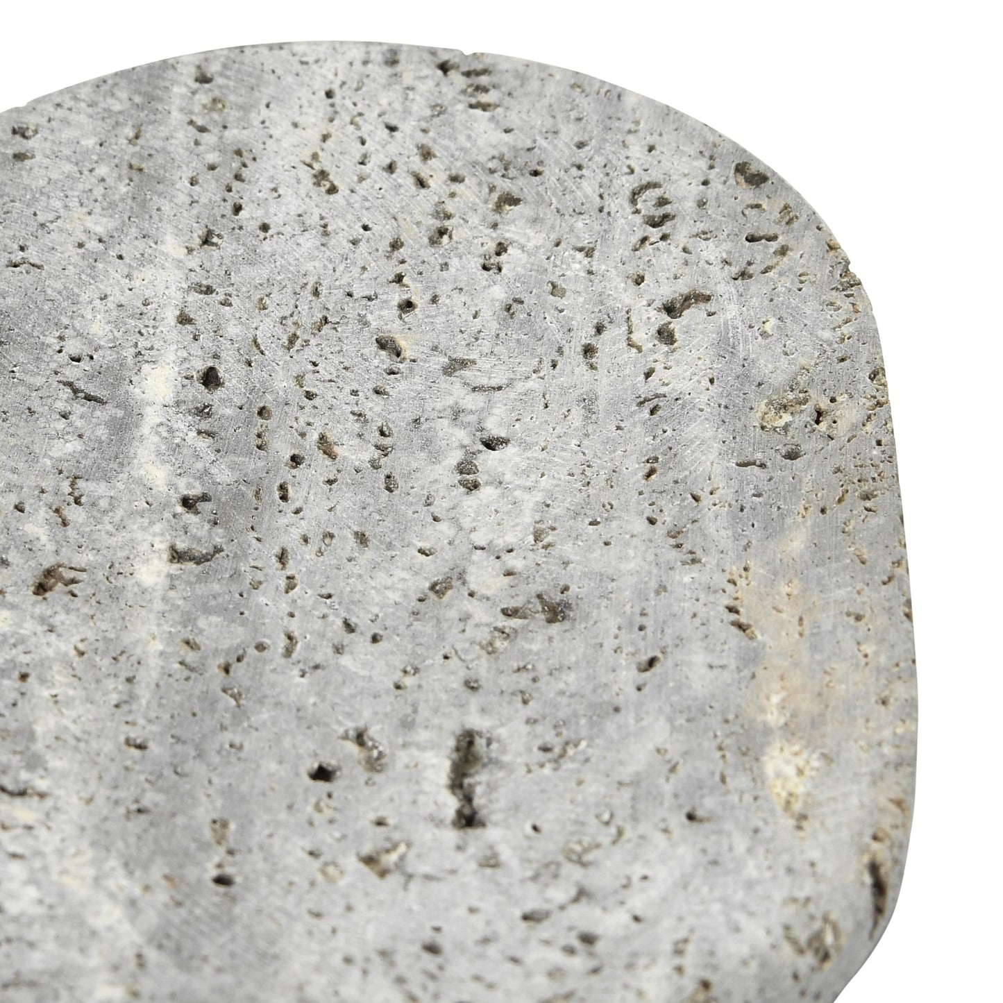Creative Co-Op Travertine Soap Dish, Grey