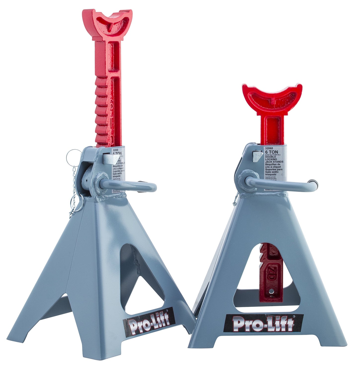 Cat 3 Ton Big Wheel Off Road Hybrid Jack, Vehicle Lift for Trucks & Pro-Lift Heavy Duty 6 Ton Jack Stands Pair - Double Locking Pins - Handle Lock and Mobility Pin