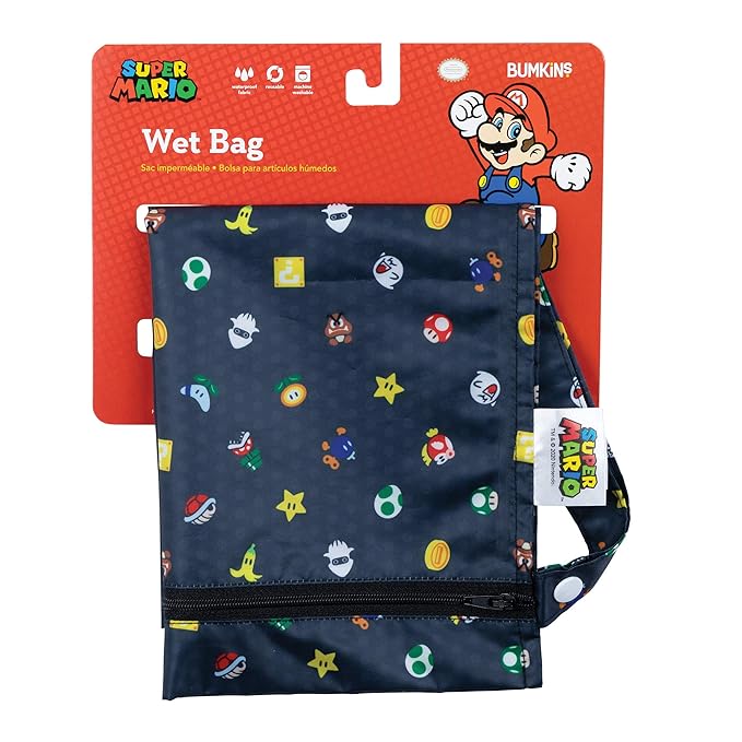 Bumkins Waterproof Wet Bag for Baby, Swim Suit, Cloth Diapers, Pump Parts