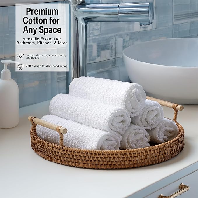 Living Fashions Bar Mop Cleaning Kitchen Dish Cloth Towels 12" x 12", 100%