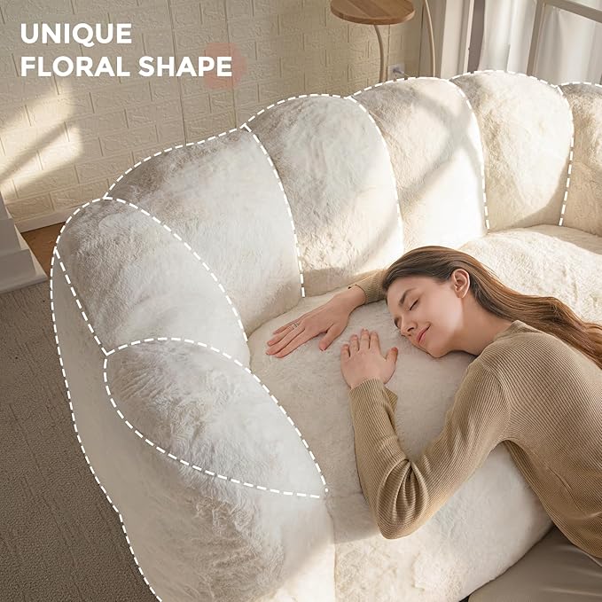 MAXYOYO Bean Bag Chair for Adults, Loveseat Floral Shaped Bean Bag Sofa