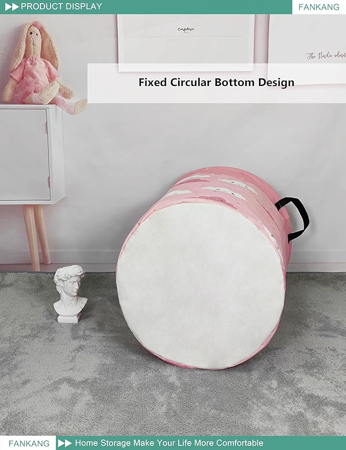 FANKANG Storage Basket, Nursery Hamper Canvas Laundry Basket Foldable