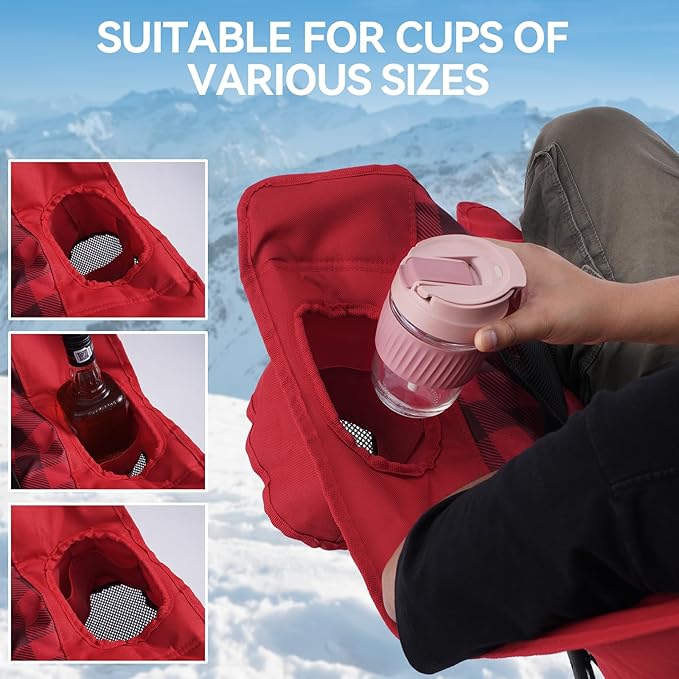 Double Camping Chairs Padded Loveseat Chair