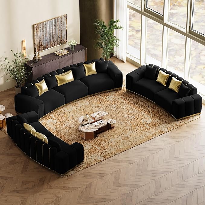 Oversized Velvet Chesterfield Couch