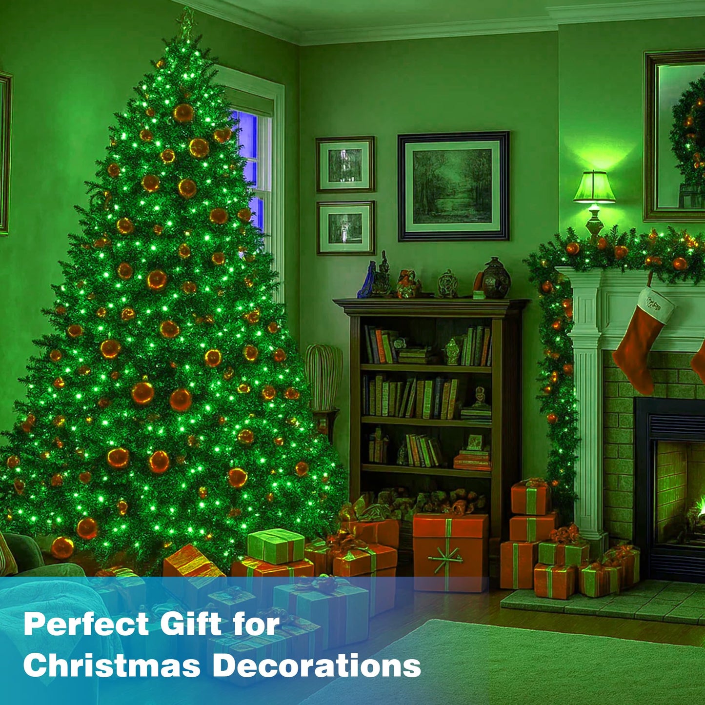 Domolli Christmas Lights 500LED 164FT, Waterproof Christmas Tree Lights with 8 Modes, Remote Control 3 Timers & Memory Function Xmas Decorations for House and Holiday (Green)