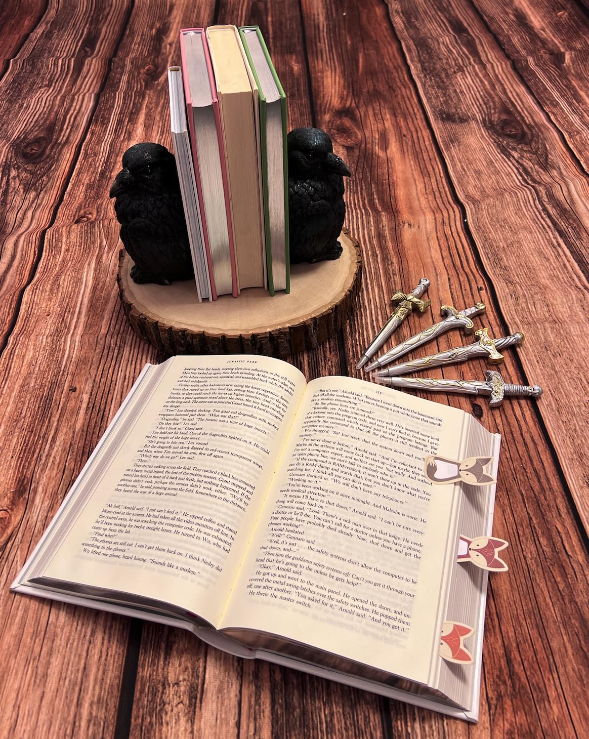 Streamline Imagined Raven Bookends Decor for Home