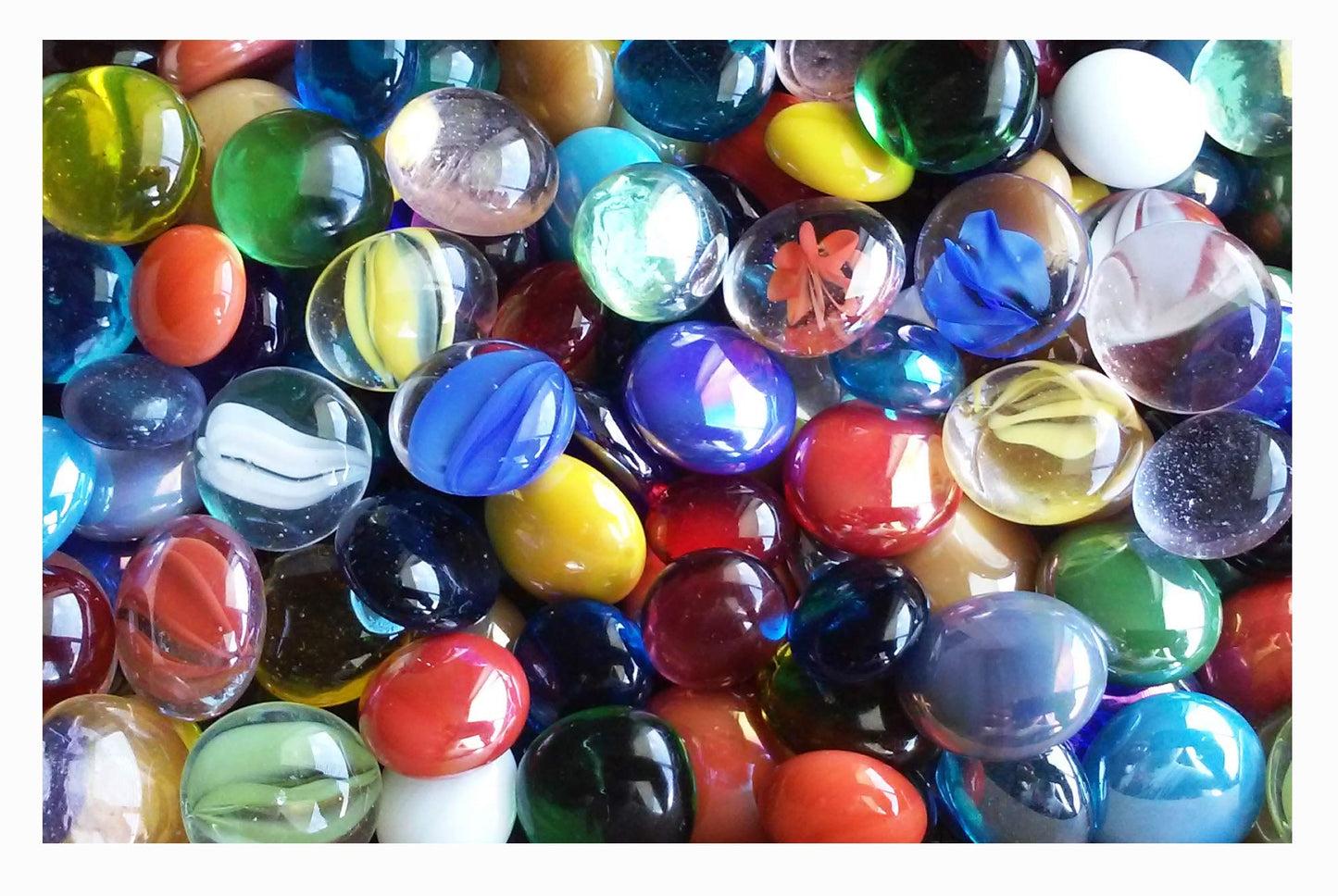 Creative Stuff Glass - 1 LB Mixed Colors - Glass Gems - Vase Fillers