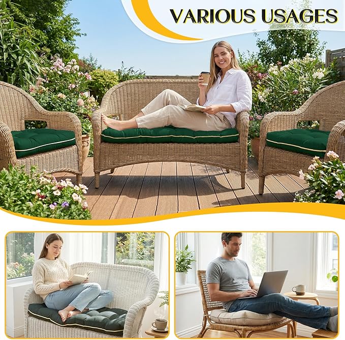 1 MIDDLE ONE Wicker Chair Cushions 3 Pieces Set